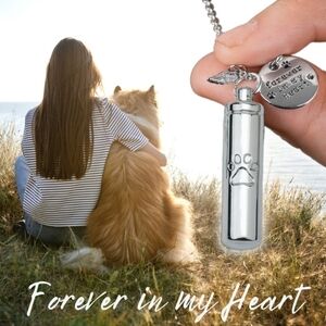 NWT I Heart Dogs memorial dog urn necklace